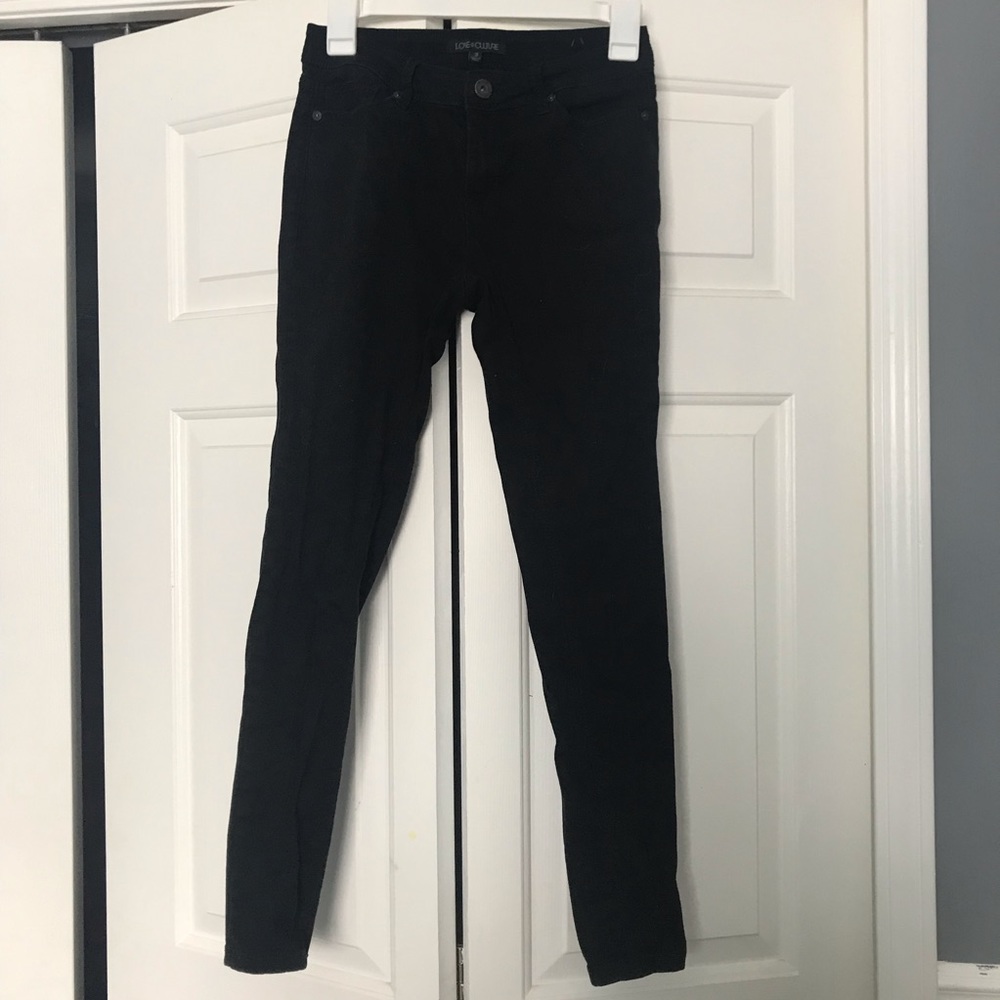 black jean leggings